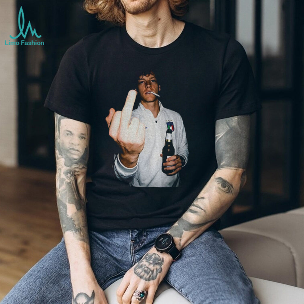 Wimbledon 2026 Men’s Singles Champion Italy Jannik Sinner Tennis middle finger shirt