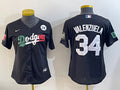 Women Los Angeles Dodgers #34 Fernando Valenzuela Dodgers Women Style 8