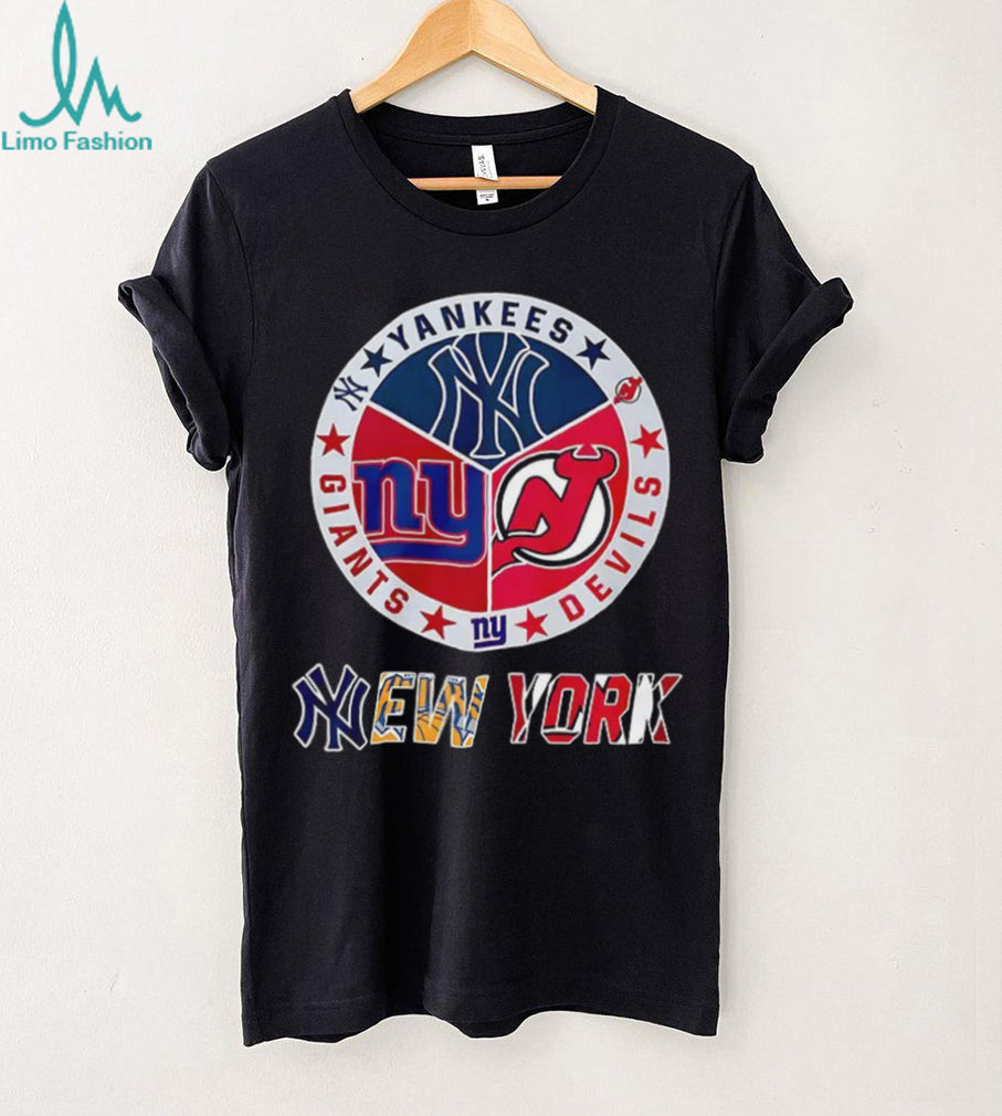Yankees Giants Devils New York sports team logos shirt