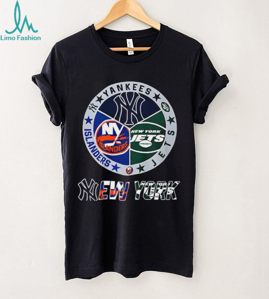 Yankees Islanders Jets New York sports teams logo shirt