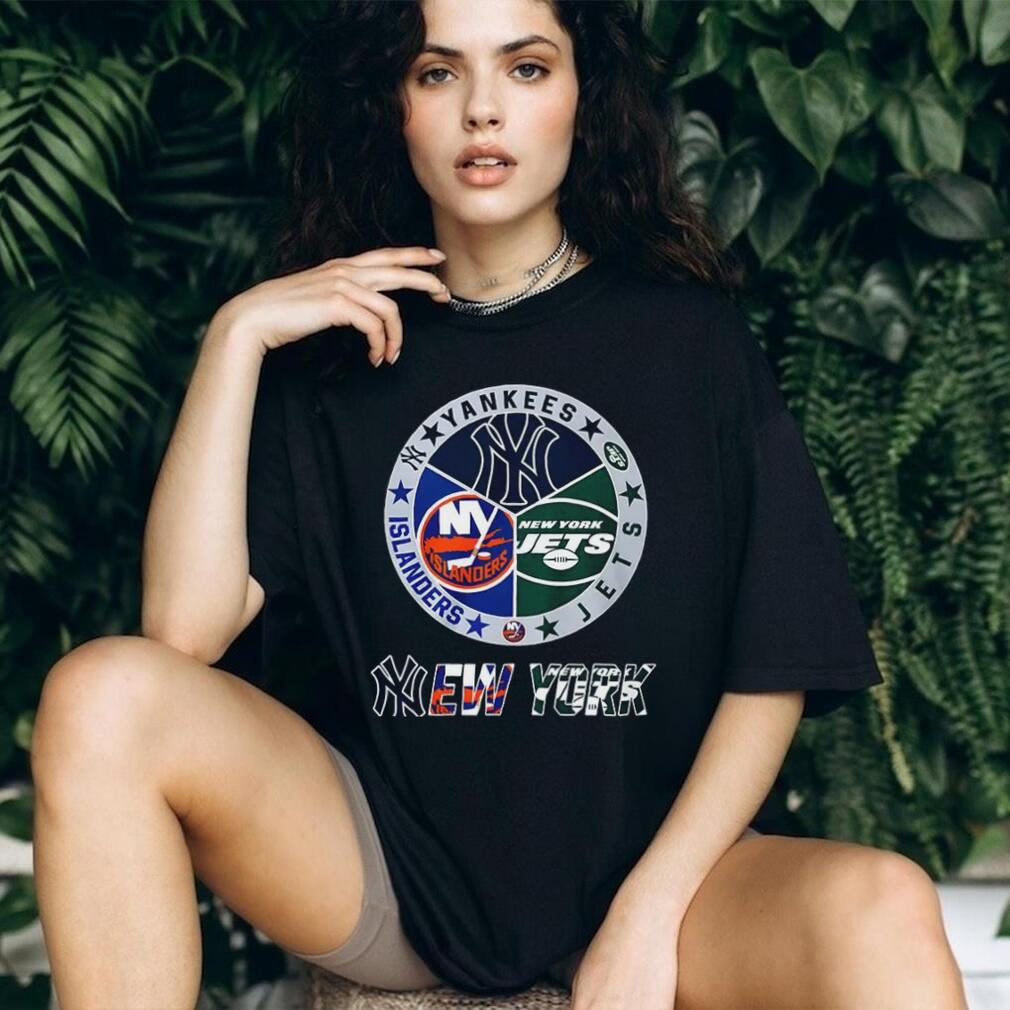 Yankees Islanders Jets New York sports teams logo shirt