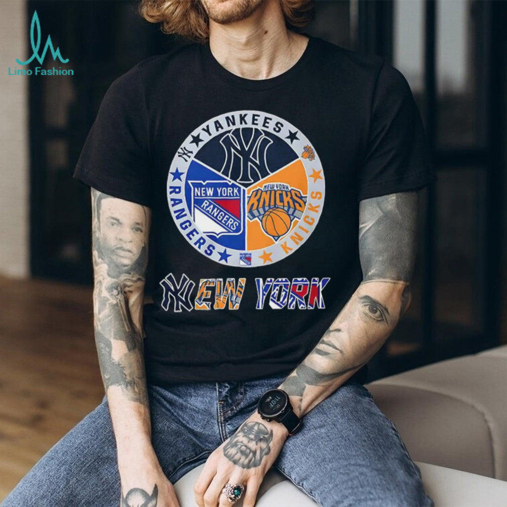 Yankees Rangers Knicks New York sports team logo shirt