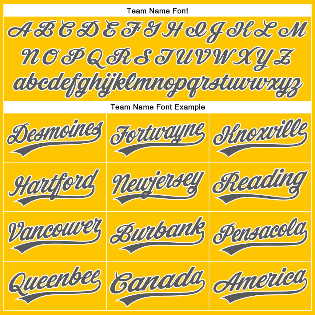 Custom Yellow Steel Gray-White Authentic Baseball Jersey