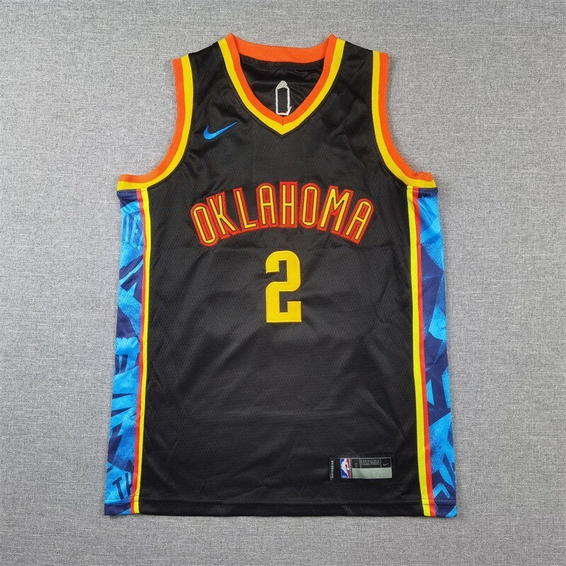 Youth Oklahoma City Thunder#2 Shai Gilgeous-Alexander Youth 25 Thunder 2 # -- Black City Edition (2)_[1]