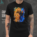 Zeus and Hades in luxury streetwear branding vintage shirt