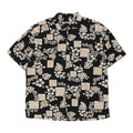 Batik Bay Floral Hawaiian Shirt - Large Black Cotton