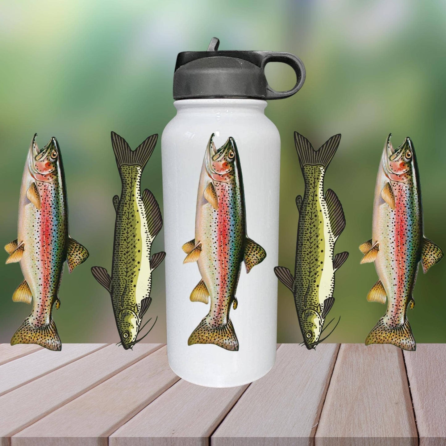 Trout and Catfish Insulated Fishing Water Bottle