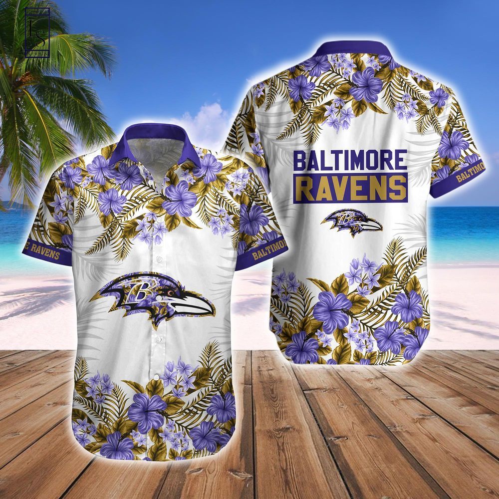 Baltimore Ravens Tropical Hawaiian Shirt Short Combo