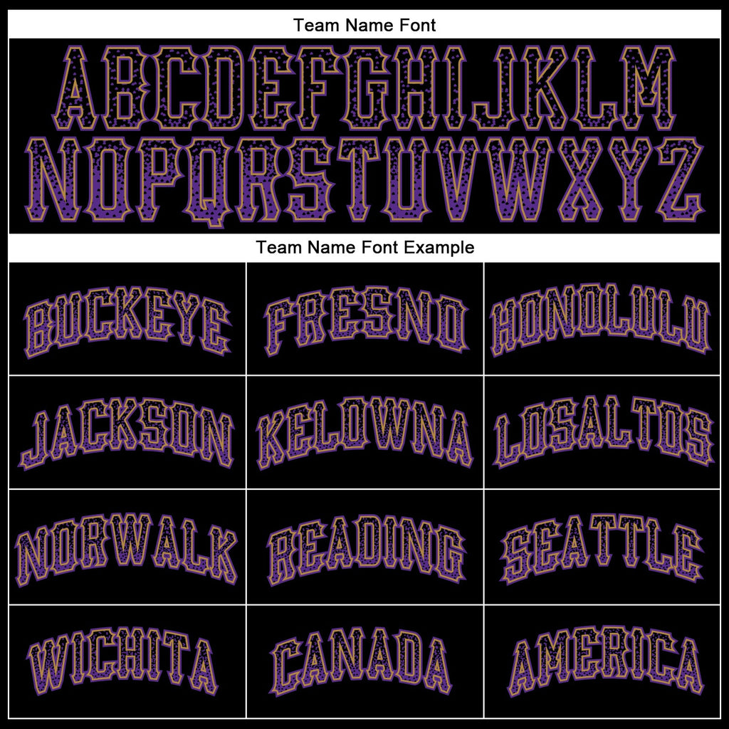 Custom Black Purple-Old Gold Authentic Drift Fashion Baseball Jersey