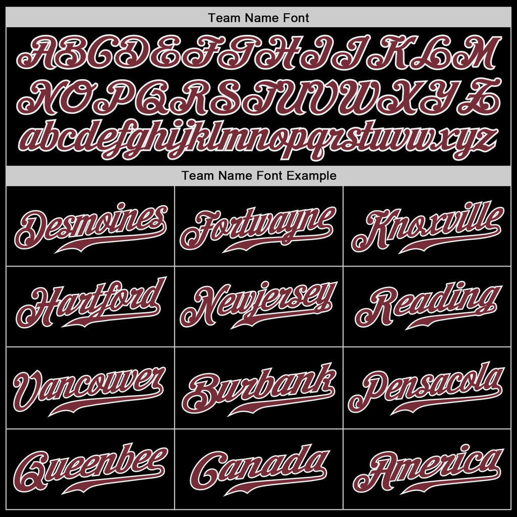 Custom Black Burgundy-White Authentic Baseball Jersey