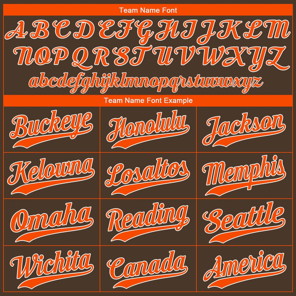 Custom Brown Orange-White Authentic Baseball Jersey