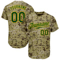 Custom Camo Green-Gold Authentic Salute To Service Baseball Jersey