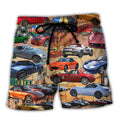 Car Lover Utah Miata Club Route 66 Trendy Aloha Hawaiian Beach Shorts