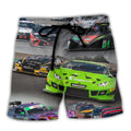 Car Racing Real Trendy Aloha Hawaiian Beach Shorts