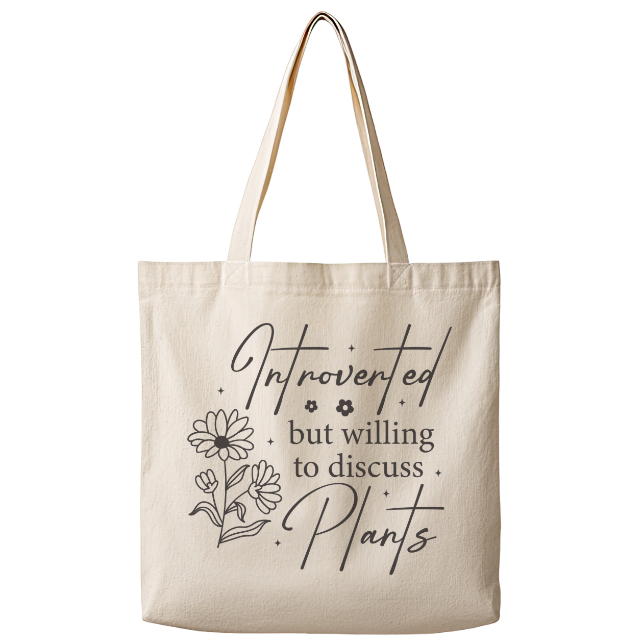 Introverted But Plants - Canvas Tote Bag