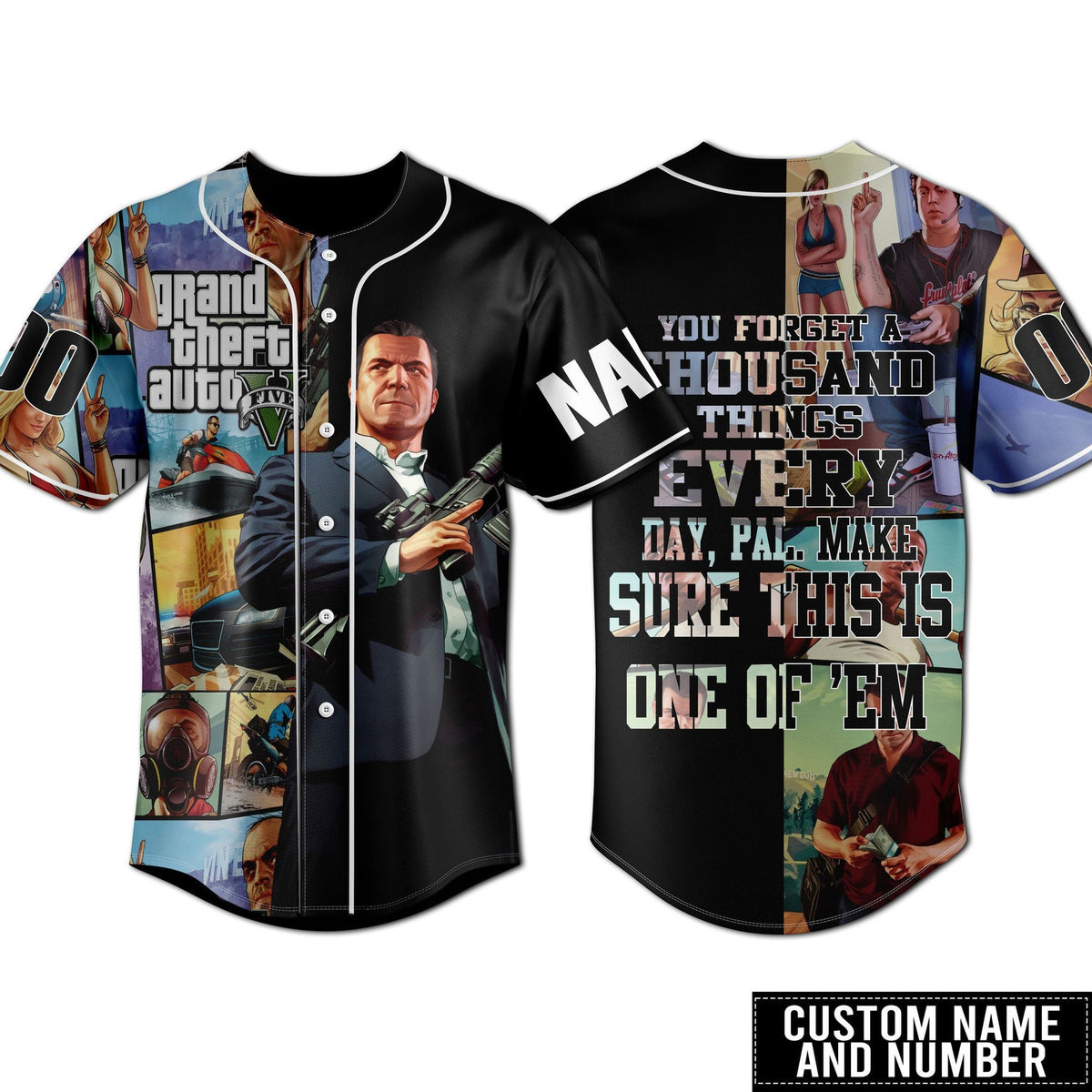 Classic Cool GTA Grand Theft Auto V Personalized Baseball Jersey