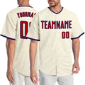 Custom Cream Red-Royal Authentic Baseball Jersey