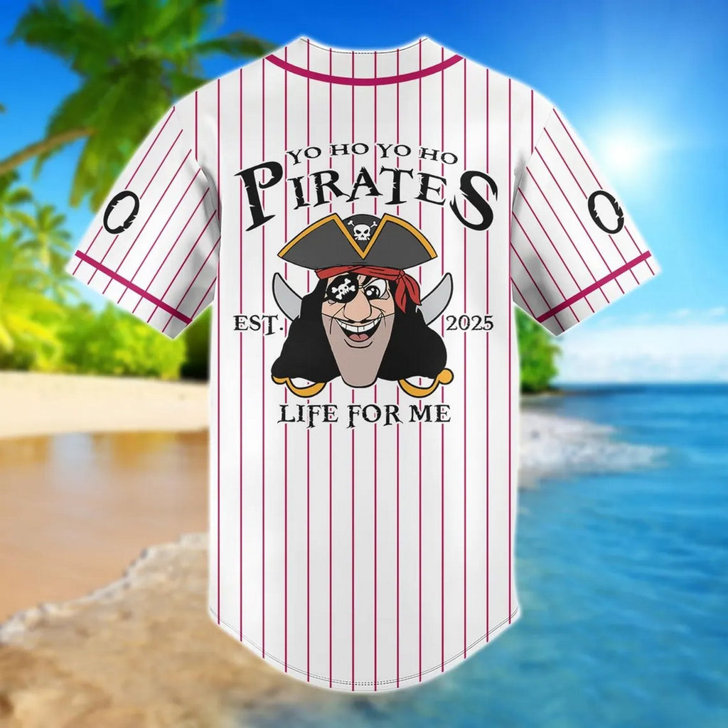 Custom Name Funny Captain Pirate Baseball Jersey