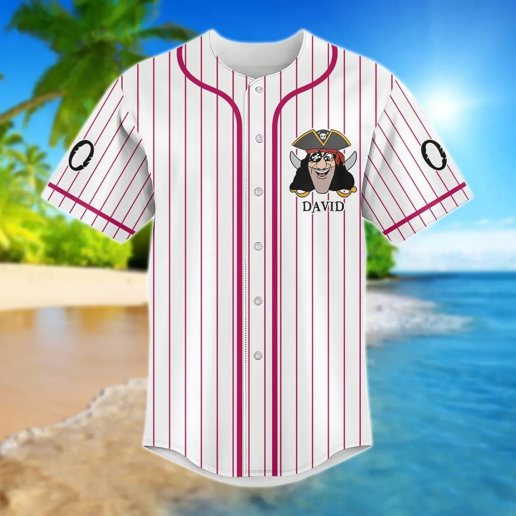 Custom Name Funny Captain Pirate Baseball Jersey