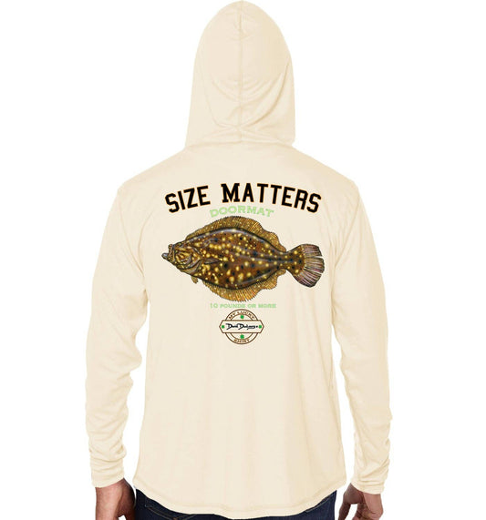 Men's Size Matters Flounder Sandbar Performance Hoodie