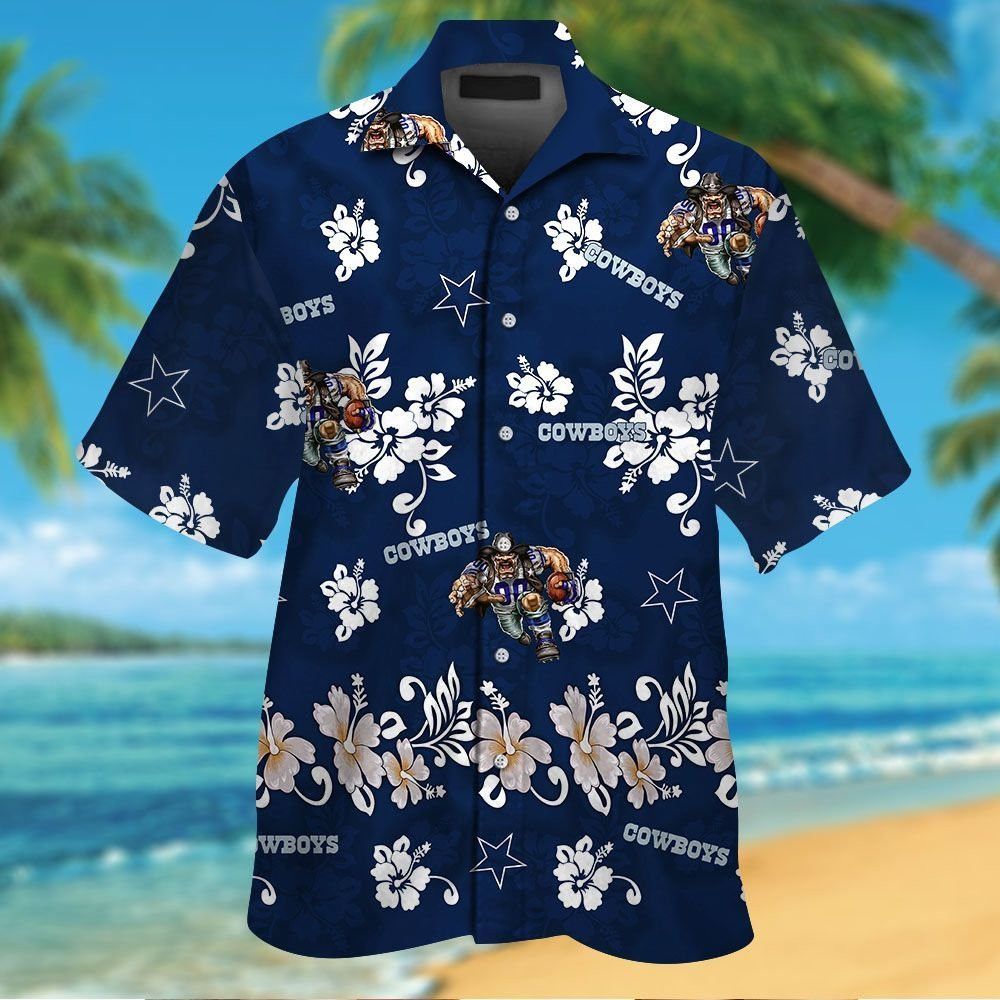 Dallas Cowboys Short Sleeve Button Up Tropical Hawaiian Shirt VER016