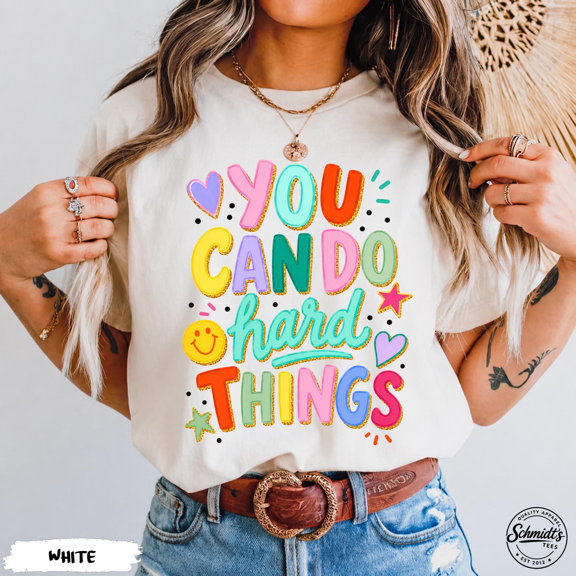 Teacher Encouragemen Hard Things Tee School Counselor Positive Mental Health Teacher Tee (1)