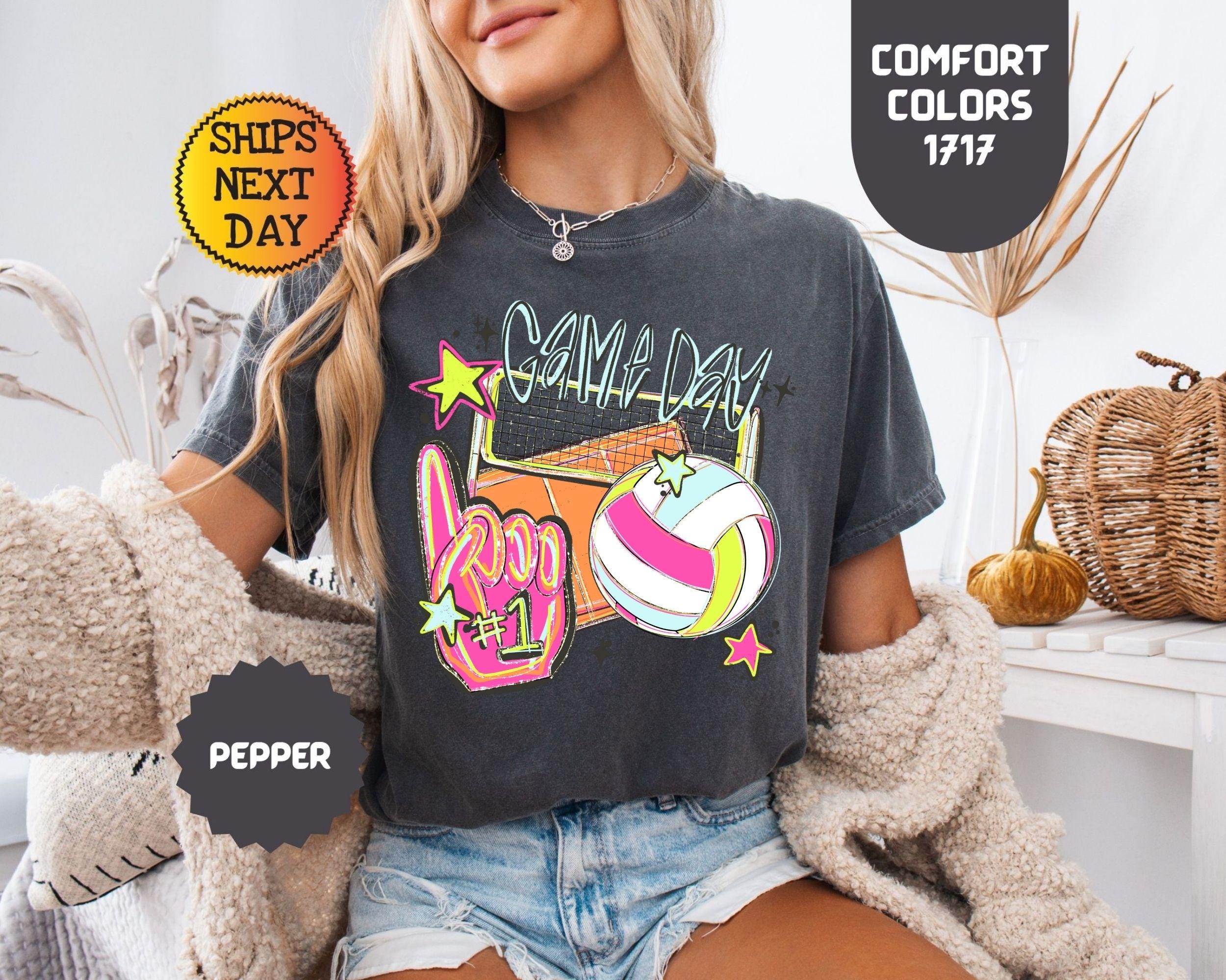 Comfort Colors Game Day Volleyball Volleyball Lover Sports Mom Gameday (2)