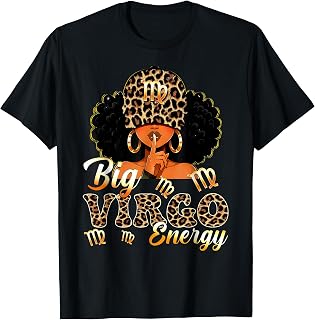 Big Virgo Energy Black Woman Leopard Zodiac Birthday Unisex T-shirt, Sweatshirt, Hoodie (1)