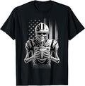 American Football Skeleton Usa Flag Halloween Teens Unisex T-shirt, Sweatshirt, Hoodie (1)