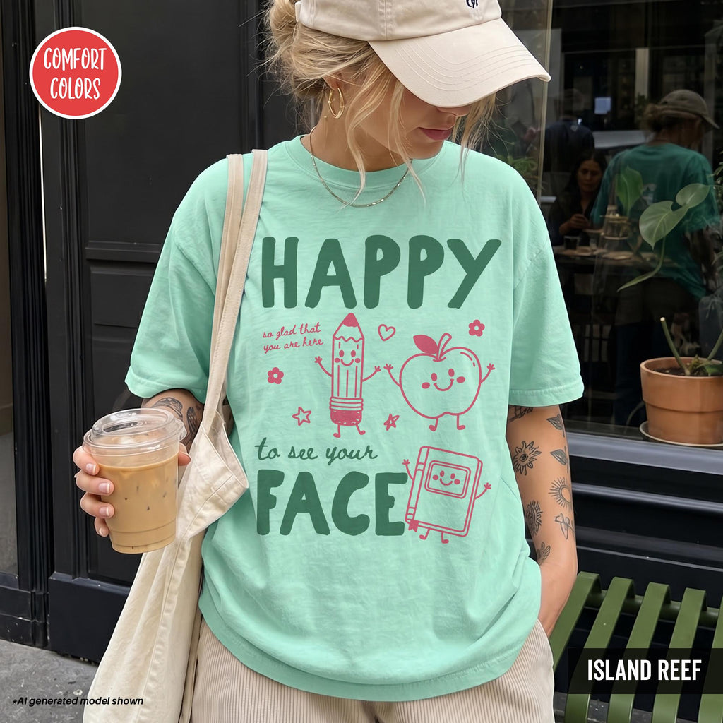Teacher Back School Happy See Face Teacher Elementary Preschool Kindergarten Teacher First Day School (4)