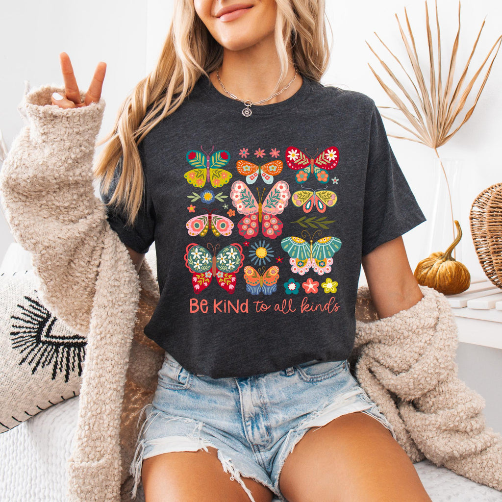 Kind Kinds Boho Floral Mental Health Retro Flower Tee Floral Kindness (2)