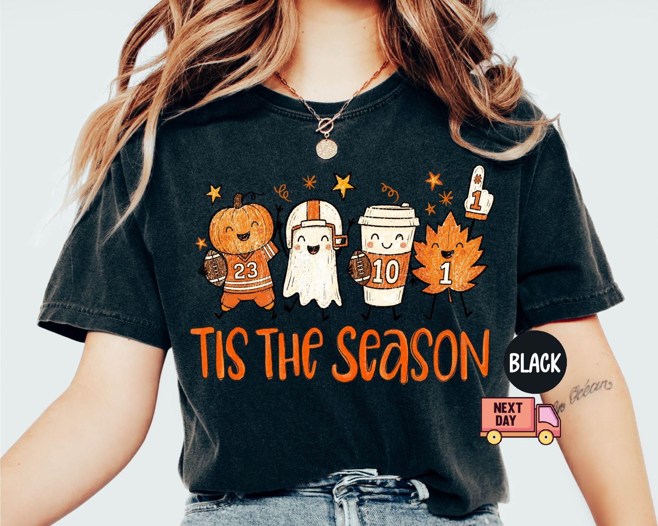 Comfort Colors Pumpkin Spice Latte Fall Doodle Tee Autumn Leaves Thanksgiving Tis Season (4)