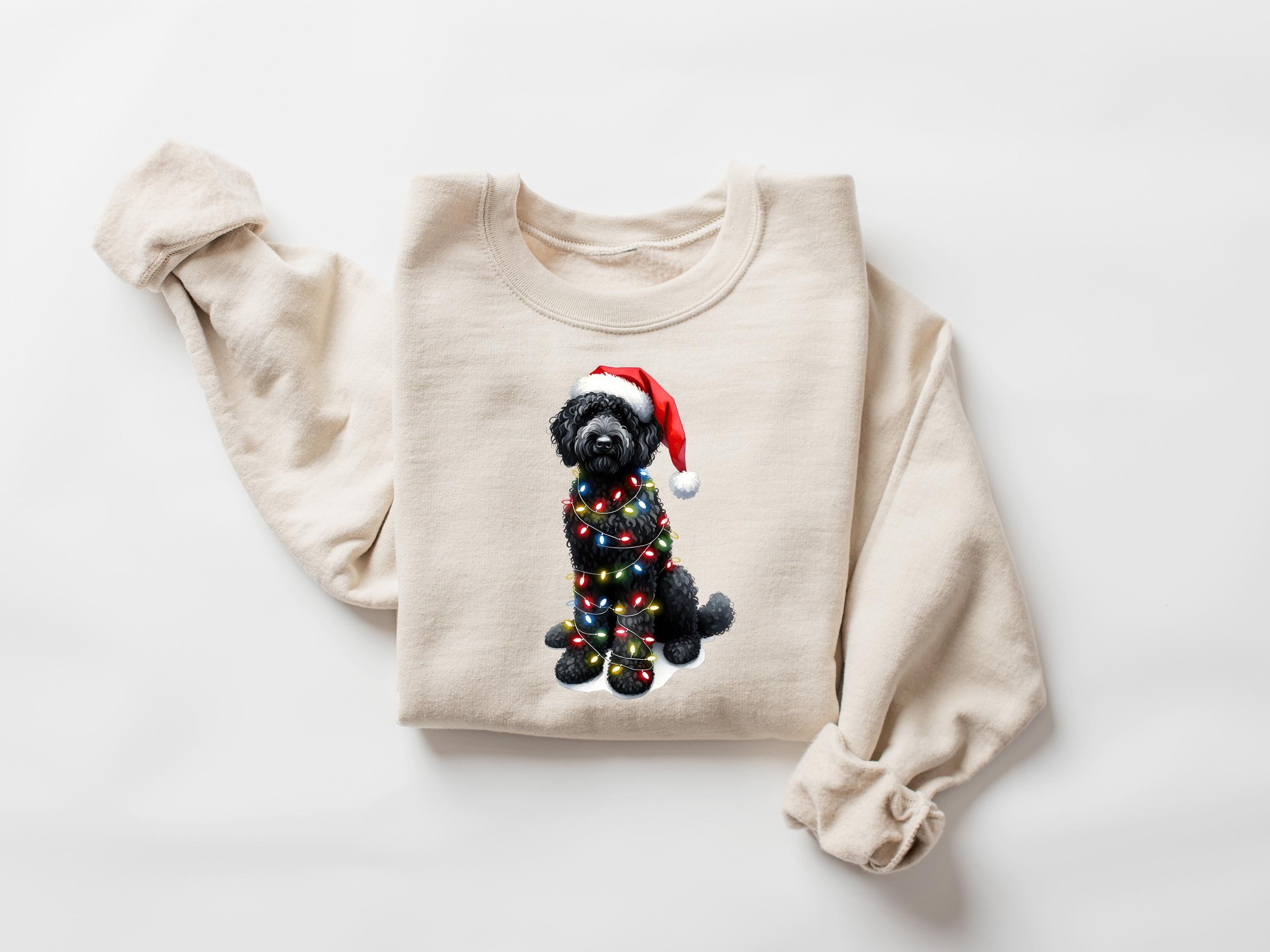 Christmas Black Doodle Reindeer Holiday Dog Lover Christmas Dog Mom Black Doodle Winter Doodle Mom Sweater (1)
