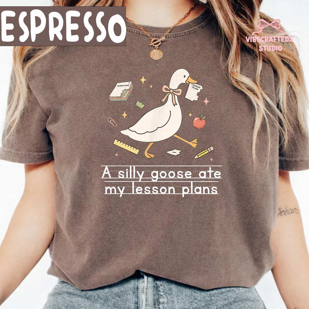 Goose Silly Goose Ate Lesson Plans Comfort Colors Goose Teacher Tee Back School Teacher Lesson Plan (4)