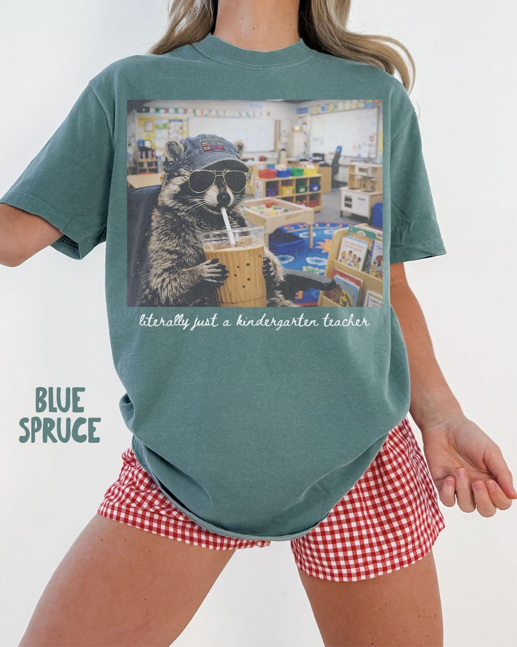 Comfort Colors Kindergarten Raccoon Teacher Tee Kindergarten Back School Kindergarten Department Crew Squad (4)