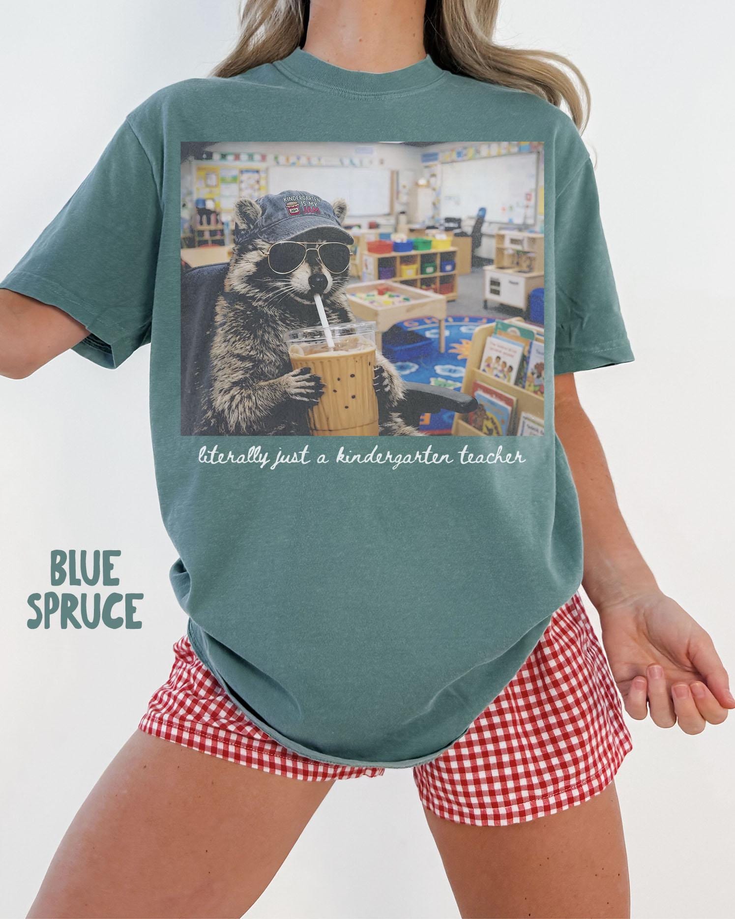 Comfort Colors Kindergarten Raccoon Teacher Tee Kindergarten Back School Kindergarten Department Crew Squad (4)