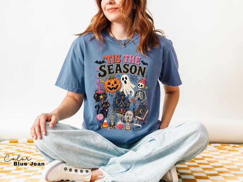 Tis Season Halloween Comfort Colors Spooky Season Pumpkin Ghost (4)