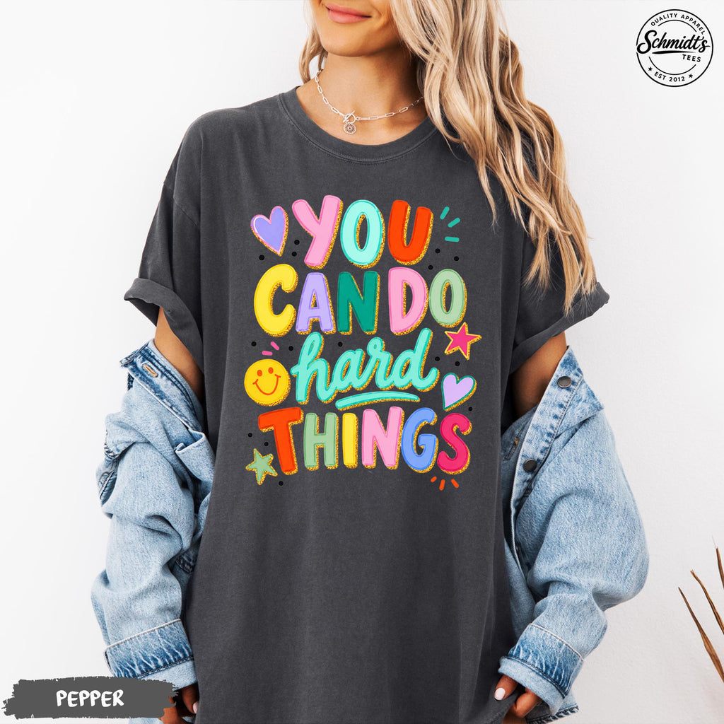 Teacher Encouragemen Hard Things Tee School Counselor Positive Mental Health Teacher Tee (3)