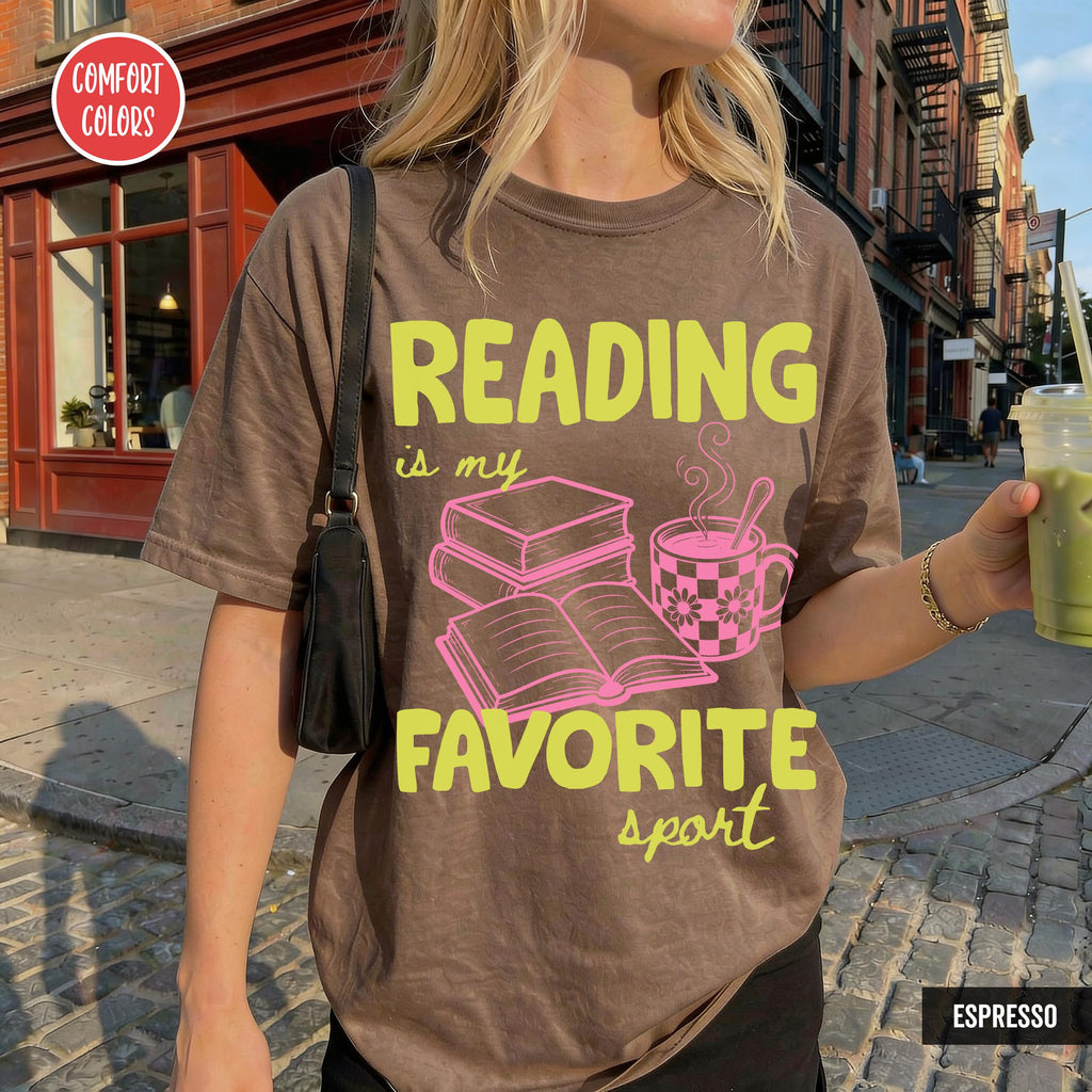 Reading Favorite Spor Bookish Book Lover Reader Tee Bookish Merch Bookworm Book Club Coffee Lover (4)
