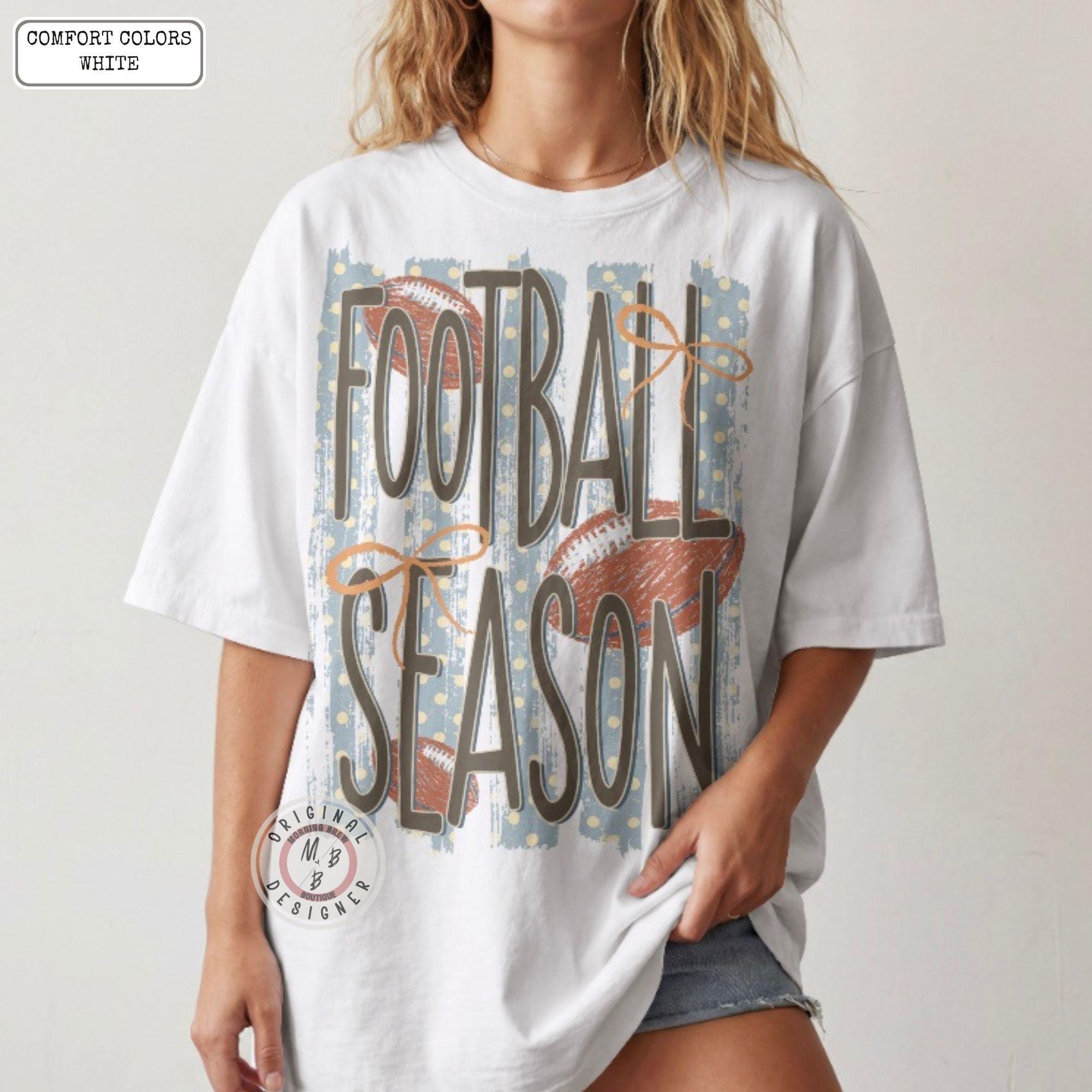 Comfort Colors Football Season Striped Polkado Coquette Game Day Tee Sport Fan Striped (3)