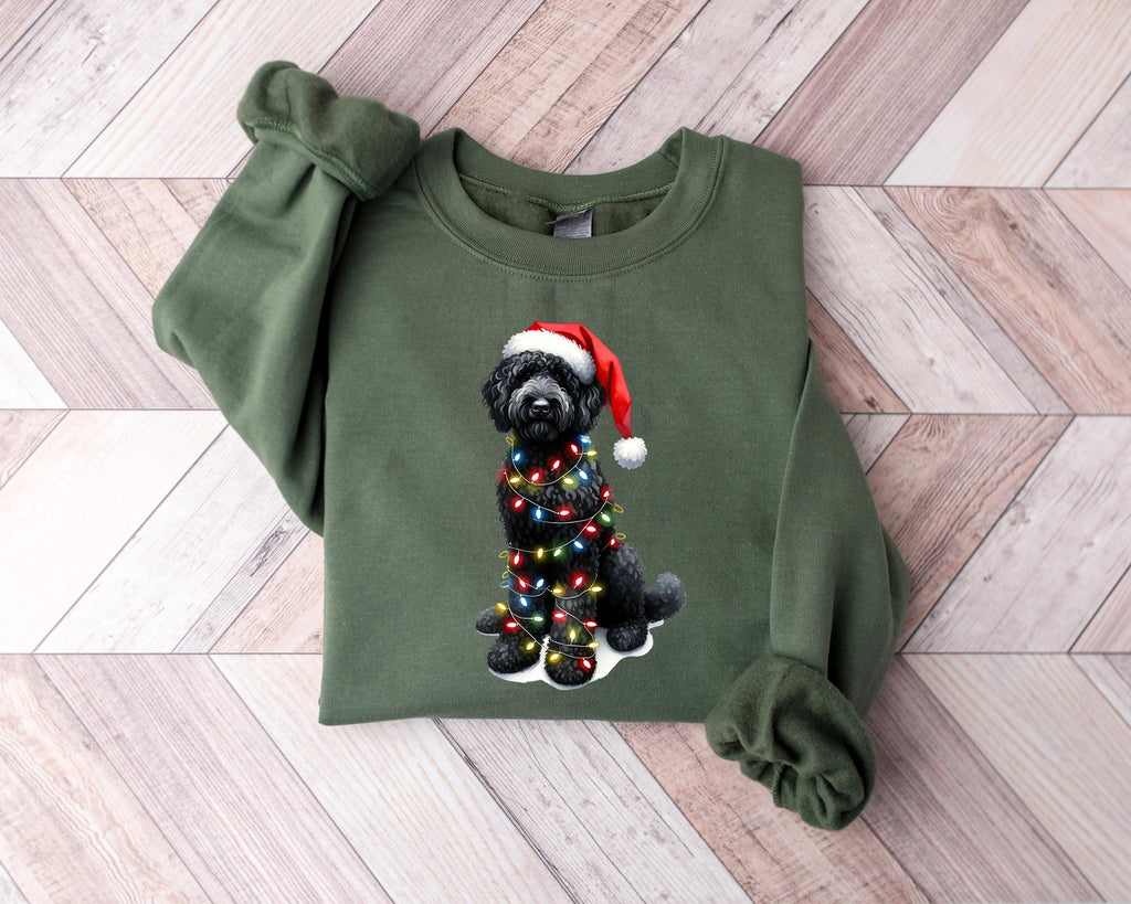 Christmas Black Doodle Reindeer Holiday Dog Lover Christmas Dog Mom Black Doodle Winter Doodle Mom Sweater (2)