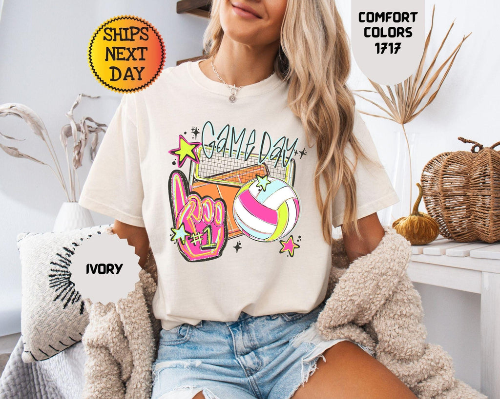 Comfort Colors Game Day Volleyball Volleyball Lover Sports Mom Gameday (1)
