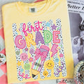 Personalized First Grader Stripes Custom Striped Back School Tee First Day 1st Grade (1)