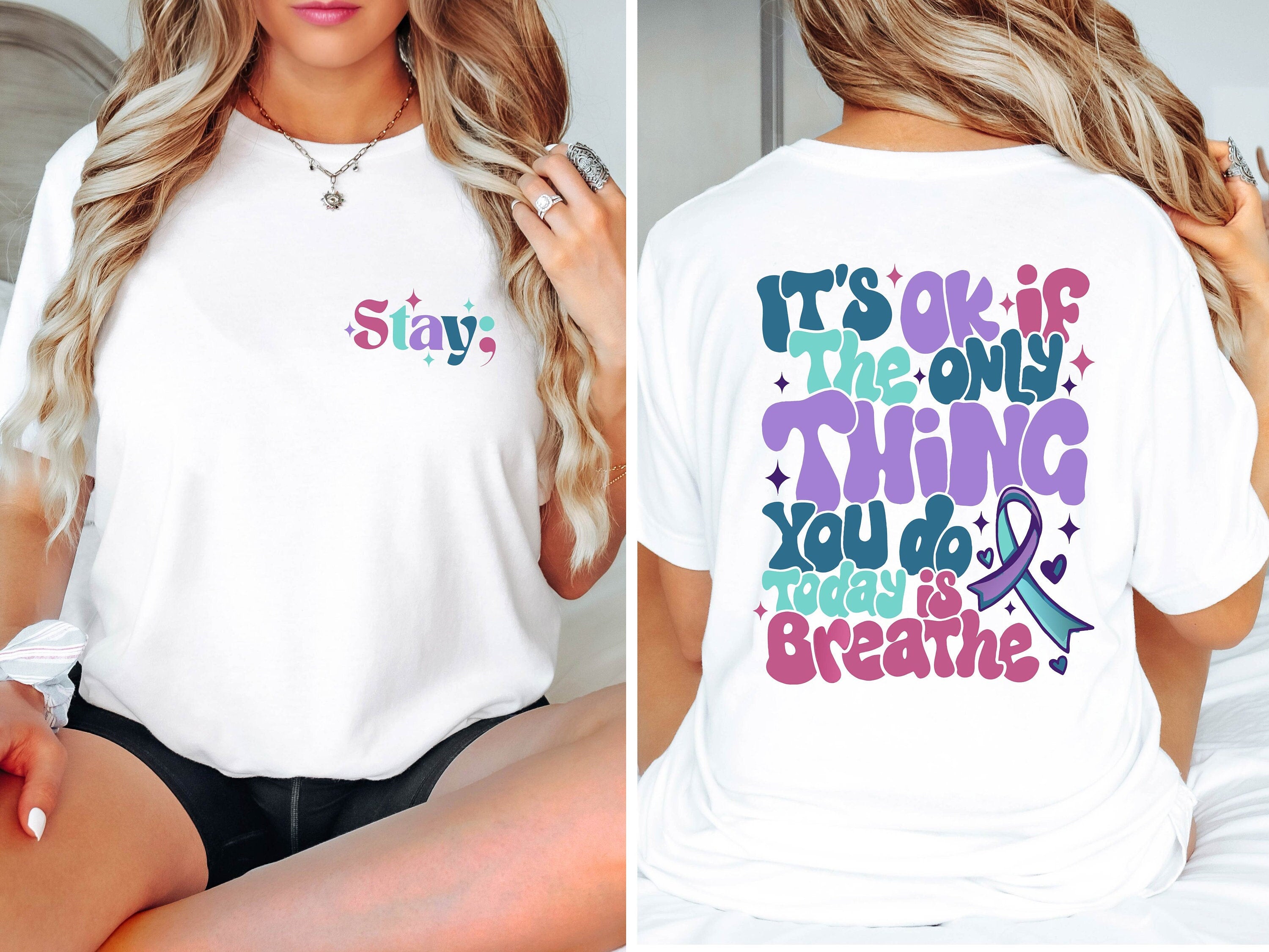 Suicide Prevention Suicide Awareness Mental Health Stay Matter Tee Suicide Suppor Semicolon Tee (1)