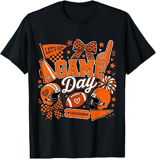 Game Day Football Season Black Orange Cheer Unisex T-shirt, Sweatshirt, Hoodie (1)