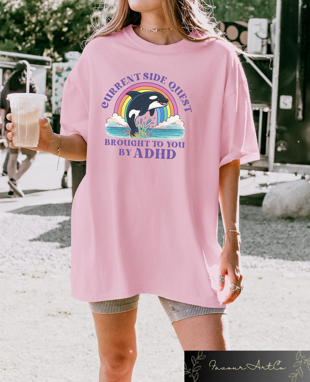 Side Quest Brought Adhd Frog Tee Awareness Adhd Frog Gamer Adhd Mental Health (2)