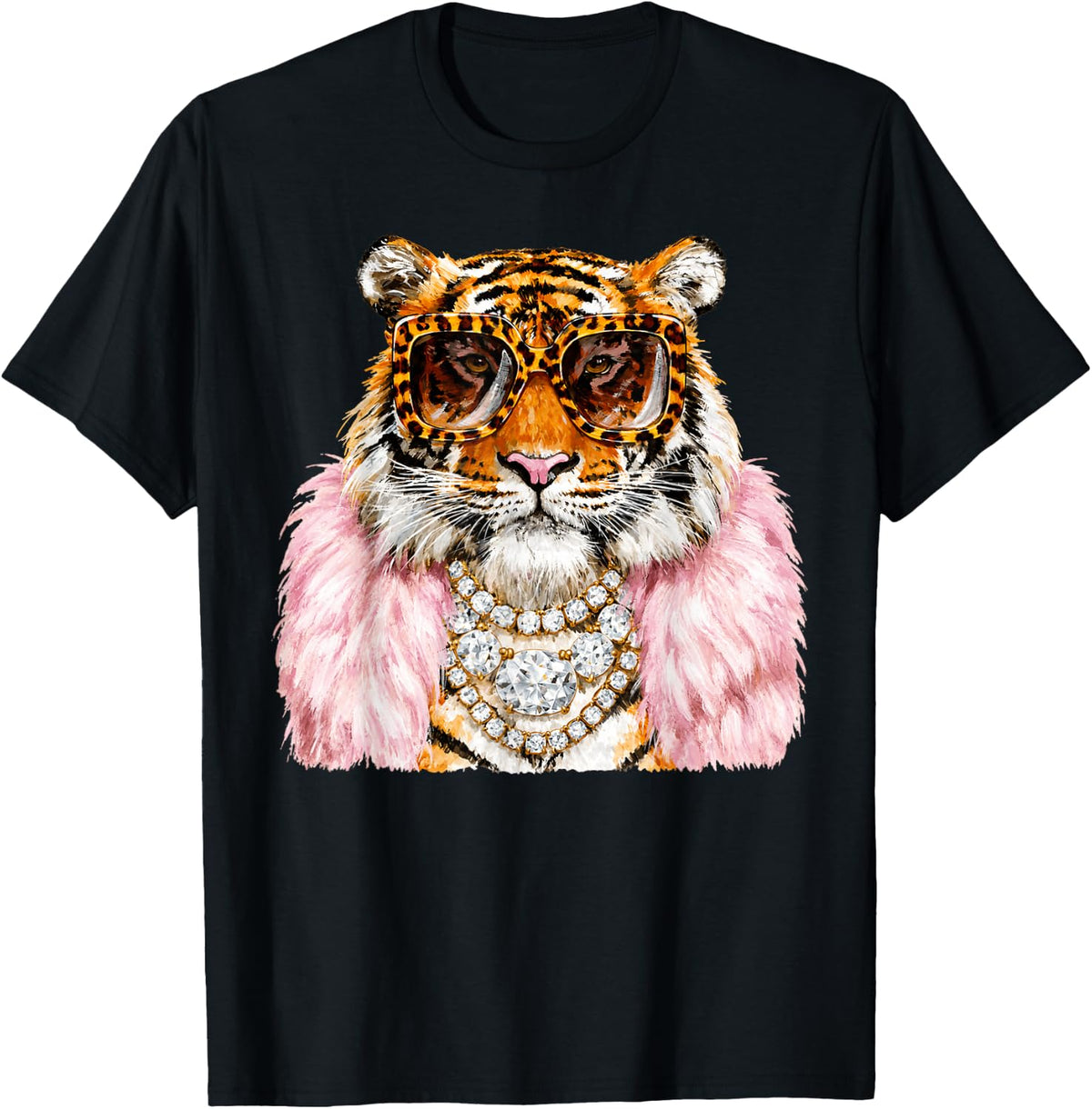 Glam Tiger Leopard Sunglasses Bling Big Cat Lover Teen Unisex T-shirt, Sweatshirt, Hoodie (1)
