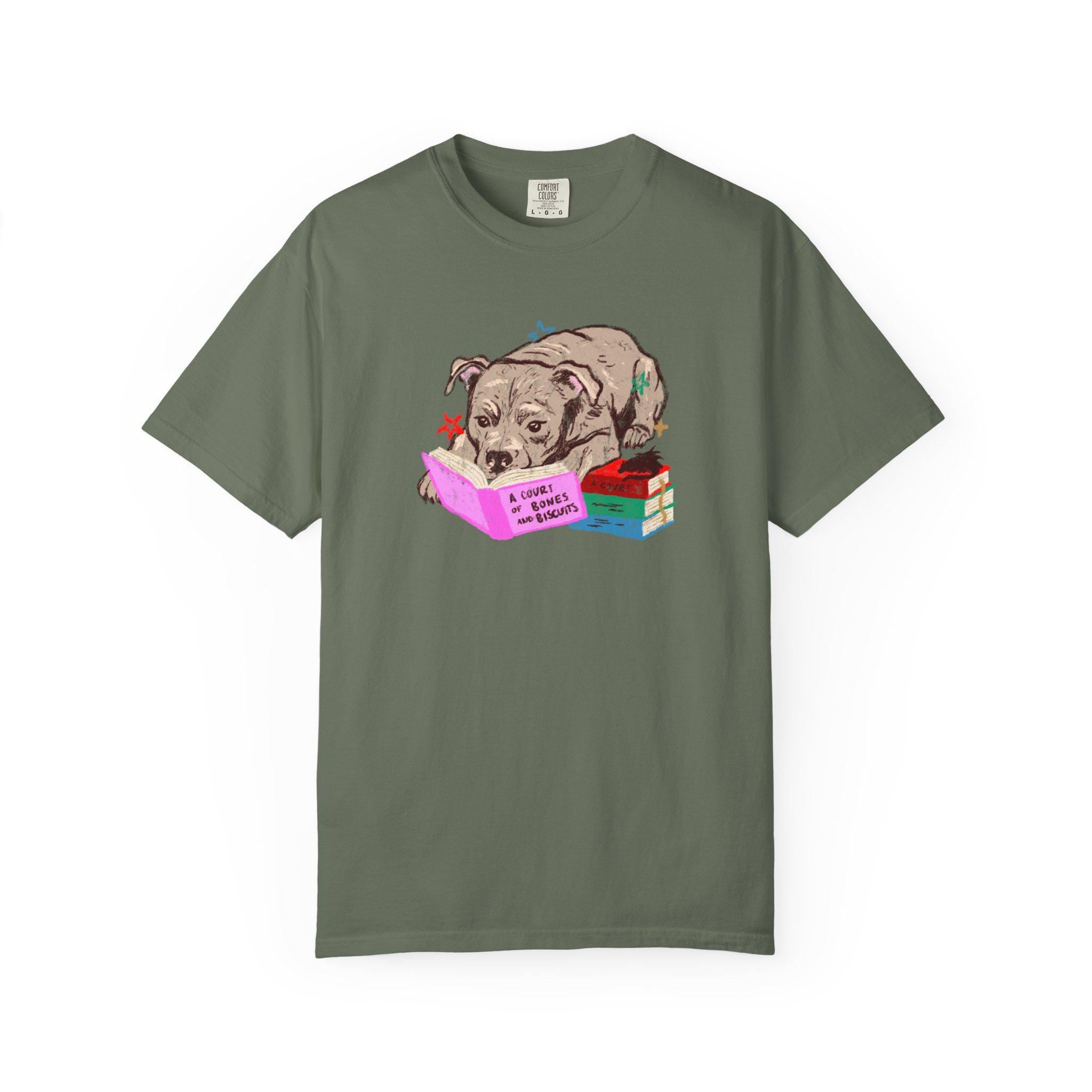 Staffordshire Bull Terrier Book Lover Staffy Reading Fantasy Reader Booktok Dog Tee Dog Mum Comfort Color (4)