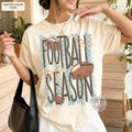 Comfort Colors Football Season Striped Polkado Coquette Game Day Tee Sport Fan Striped (1)