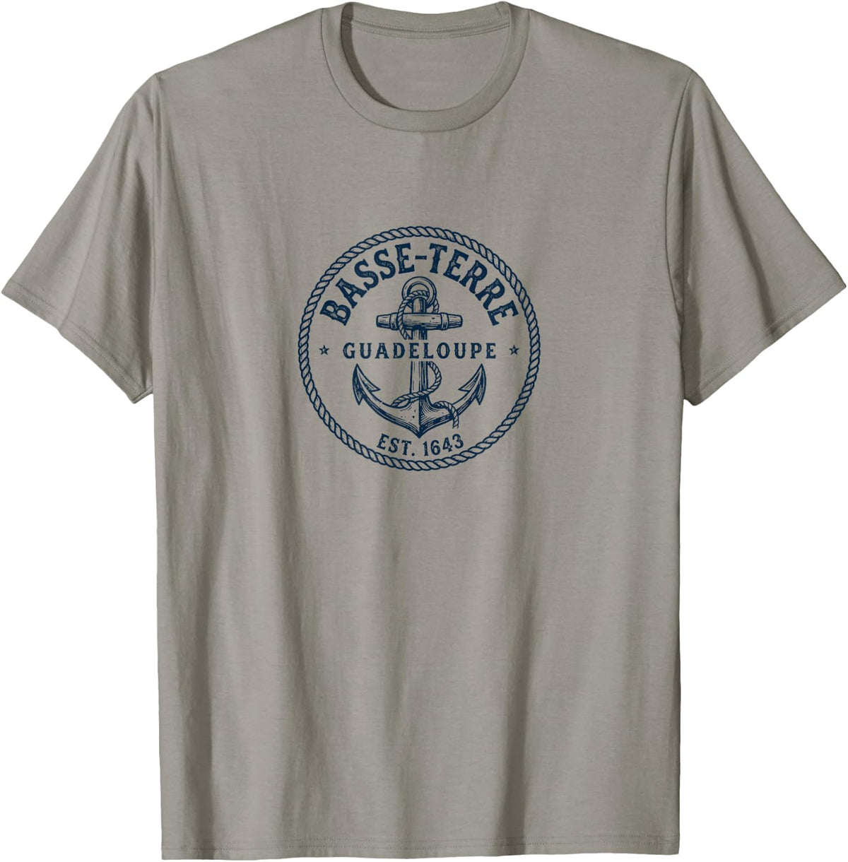 Basse Terre Guadeloupe Vintage Nautical Anchor Unisex T-shirt, Sweatshirt, Hoodie (1)